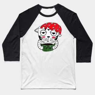 Yuna Cat | Cozy Christmas Coffee Embrace Baseball T-Shirt